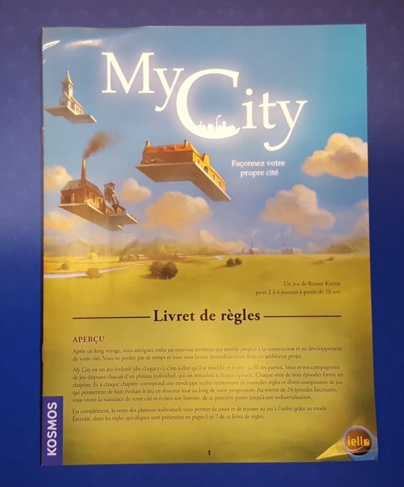 Le livret de règle de 8 pages dont 4 sur la mise en place du jeu et les explications générales, 2 pages sur l'utilisation des enveloppes avec les chapitres du jeu, 2 pages sur le mode éternité.