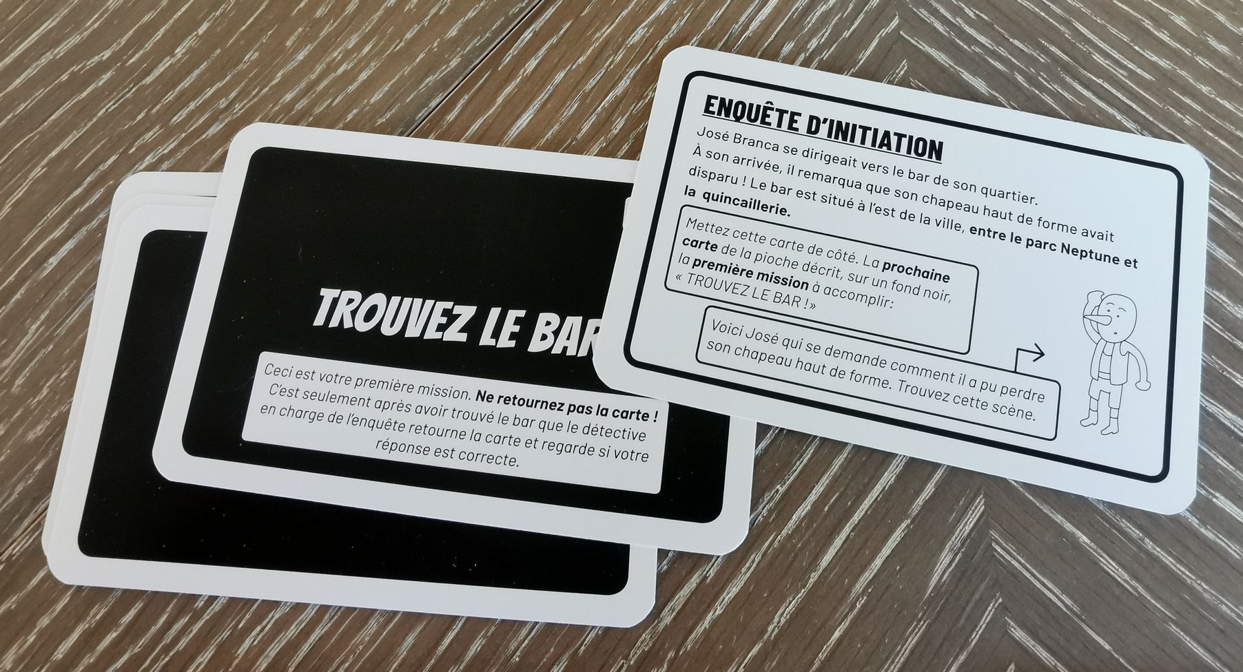 Cette enquête sous forme de tutoriel est bien construite. Grâce aux explications des concepts du jeu rappelées sur les cartes, on peut quasiment se passer de la règle du jeu.