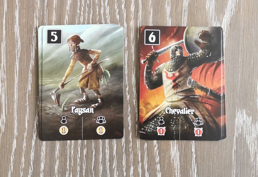 5 joueurs donc 5 cartes de chaque