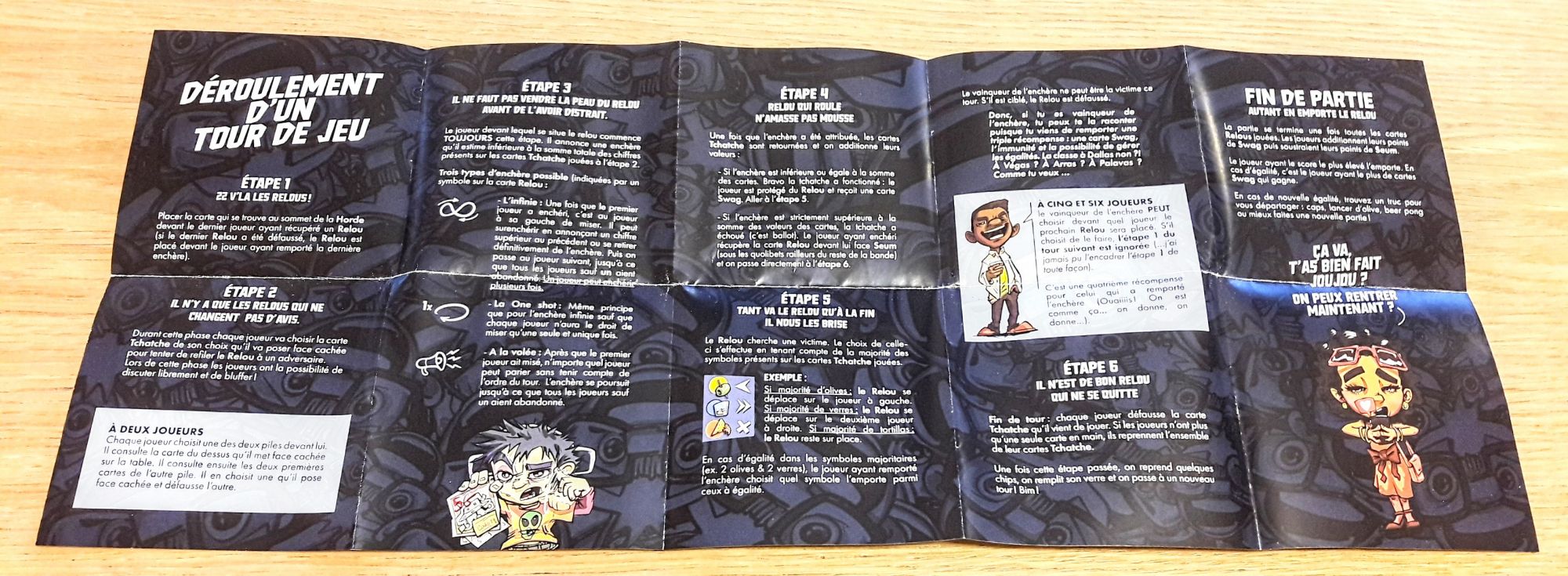 Une variante 2 joueurs et une autre pour 5 ou 6 joueurs sont proposées.