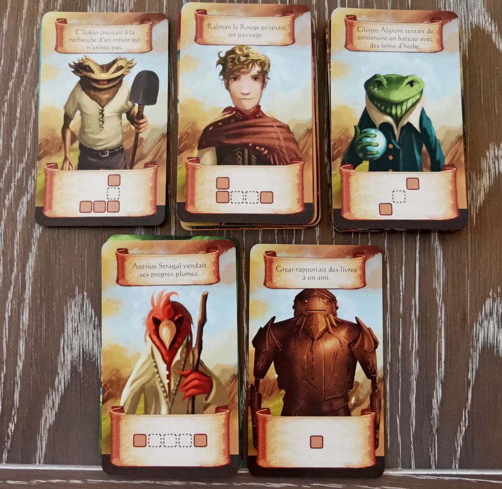 Les mêmes cartes retournées côté “explorateur”