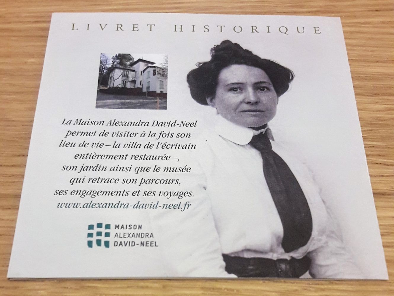 Le livret nous redirige directement vers un site internet et la maison d'Alexandra David-Neel.