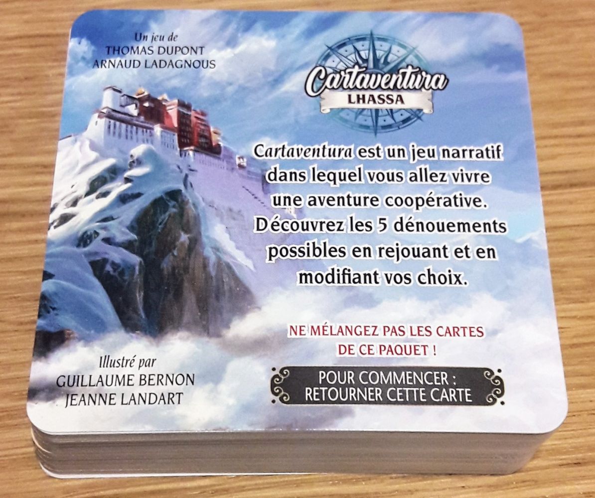 Tout commence ici pas de livret de règles seulement 70 cartes recto verso.