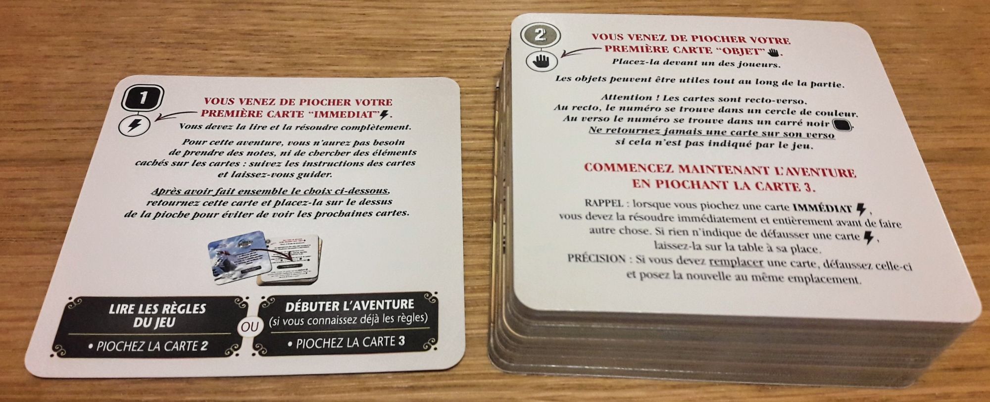 Déjà le premier choix et 2 (parmi les 4) types de carte du jeu découverts et expliqués.