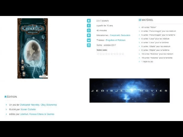 JedisJeux Movies - Mysterium : Secrets and lies