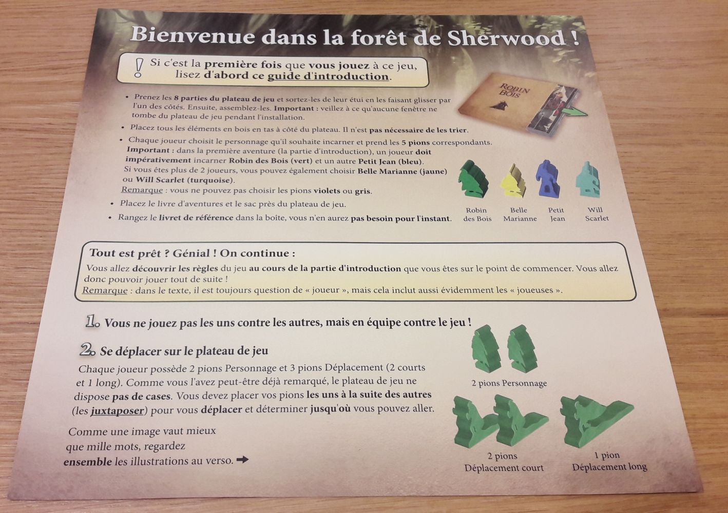 Le livret de règles ou plutôt le tutoriel, comme dans Andor, va nous apprendre à jouer à travers les premiers scénarios.