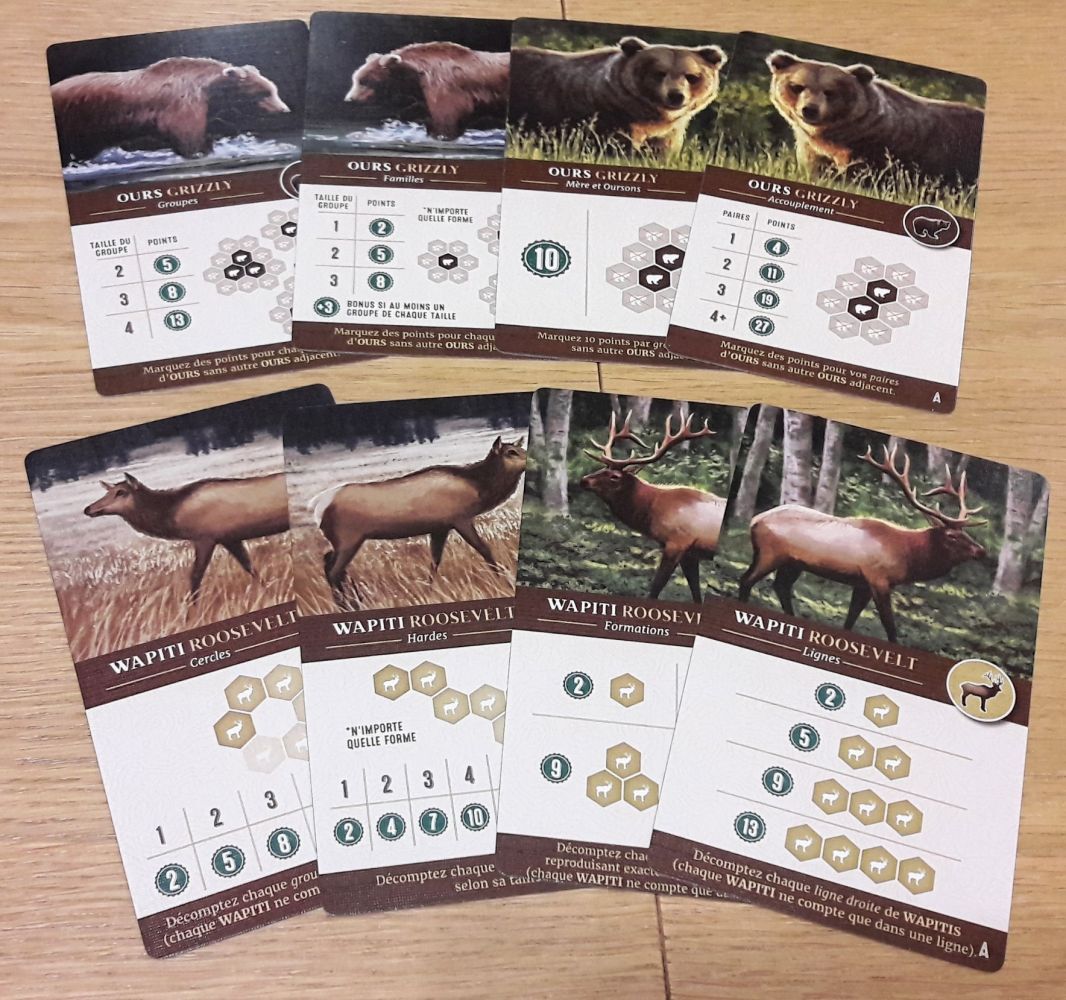 4 façons différentes de marquer des points pour les cartes grizzly et wapiti ici.