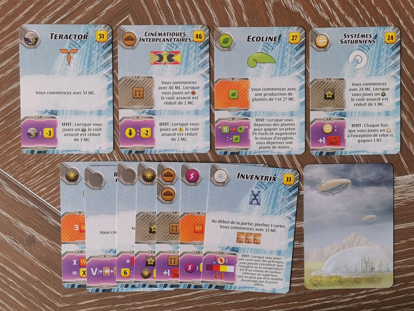 12 cartes qui reprennent les logos de corporations de T.M. Elles reprennent également et adaptent les effets de ces dernières.