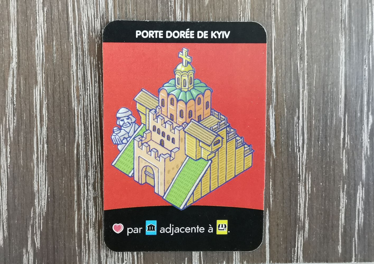 Le verso de la carte  ( Kyiv est le nom Ukrainien de la capitale, le nom Kiev vient du russe )