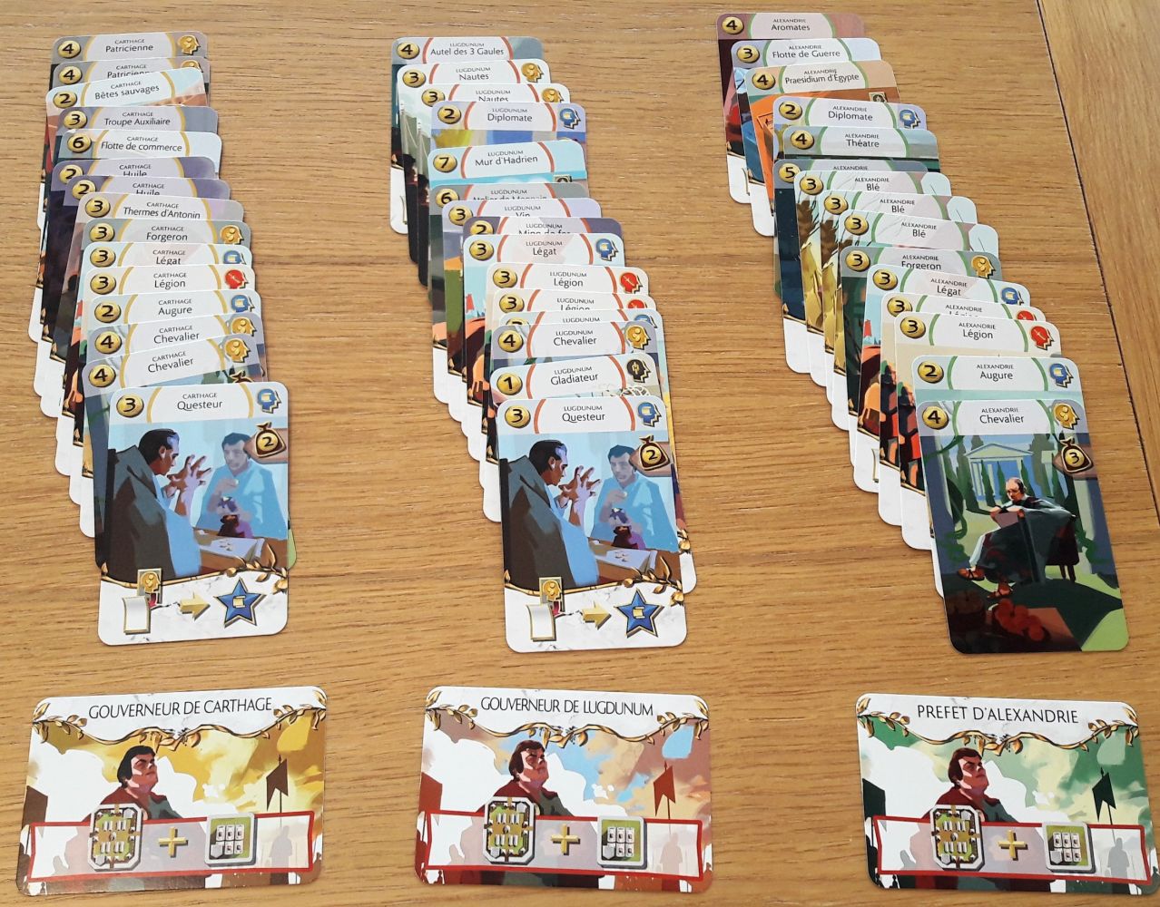 Les 3 dernières villes avec leurs cartes propres et toujours son objectif.