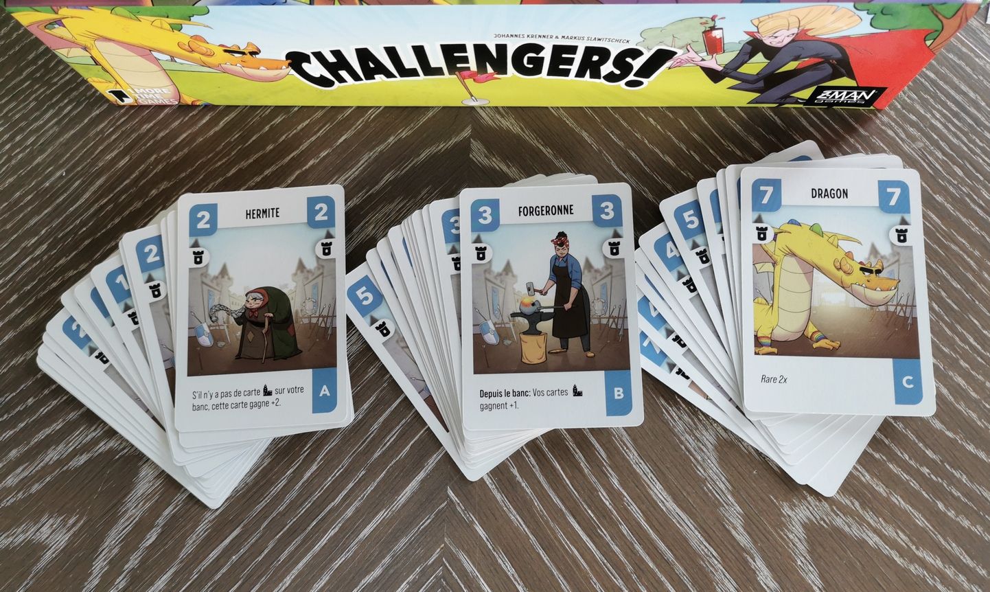 Pour une même faction on retrouve des cartes de niveau A, B ,C . Ici  pour l’exemple la faction médiévale