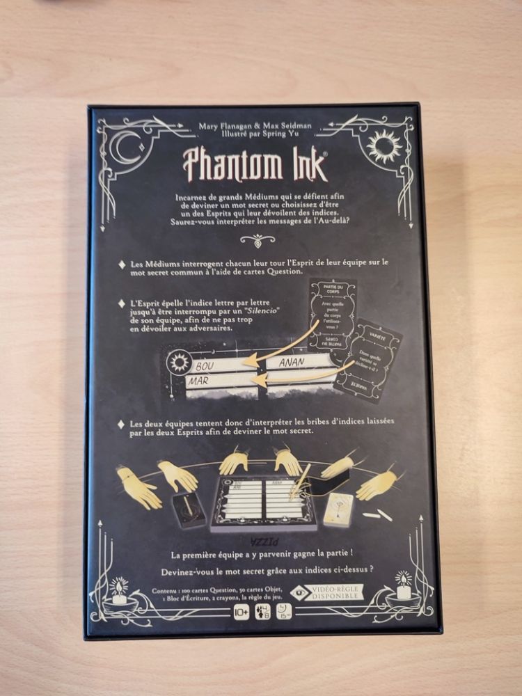 Le dos de la boite avec comme souvent les grands principes du jeu qui sont présentés. Plutôt pratique pour aider les ludicaires à vendre le jeu en boutique.