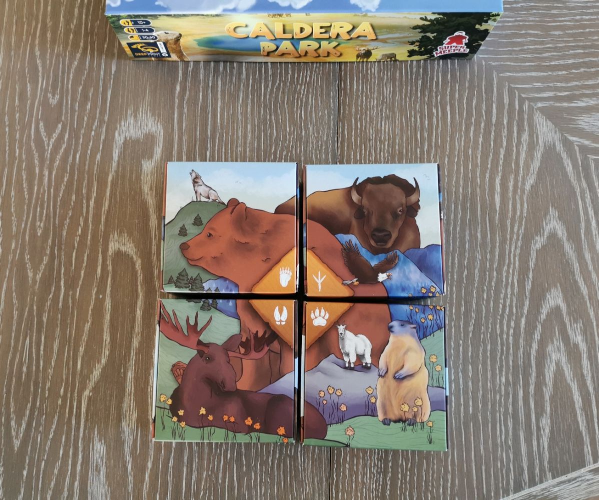 Les 4 boîtes de jetons, une par joueur. Format identique à celles de Savannah