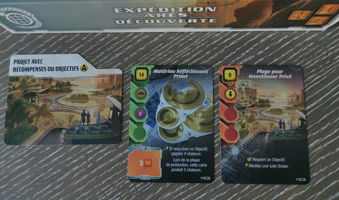 Les cartes projet liées aux objectifs et leur séparateur