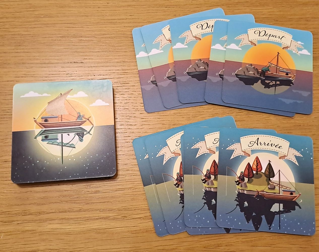 Les cartes bordures délimiteront la zone de jeu; Une carte de début nous obligera à des premiers choix, la carte d'arrivée sera nécessaire pour gagner et mettre fin à la partie.