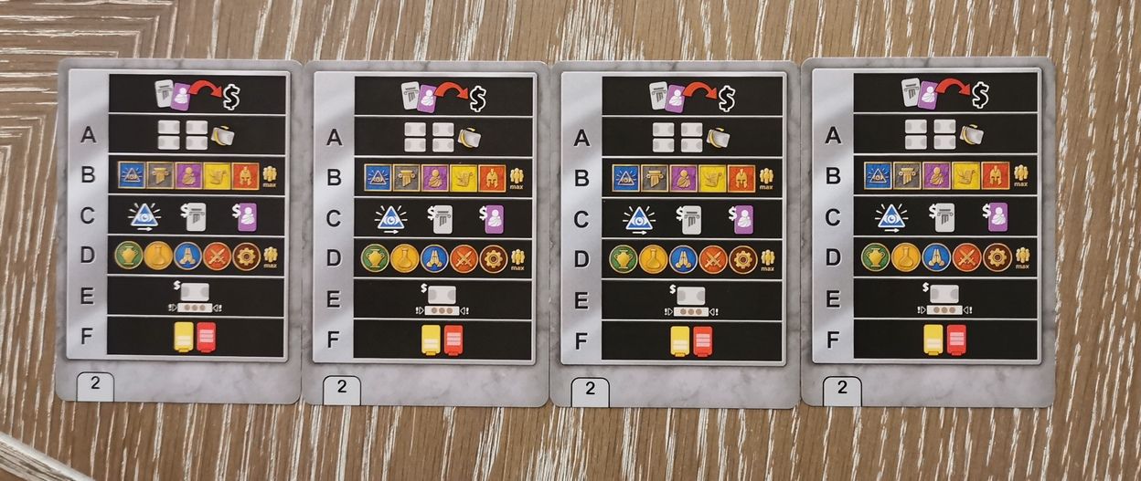 Les mêmes cartes au verso, la période 2 :  Rappel des phases :