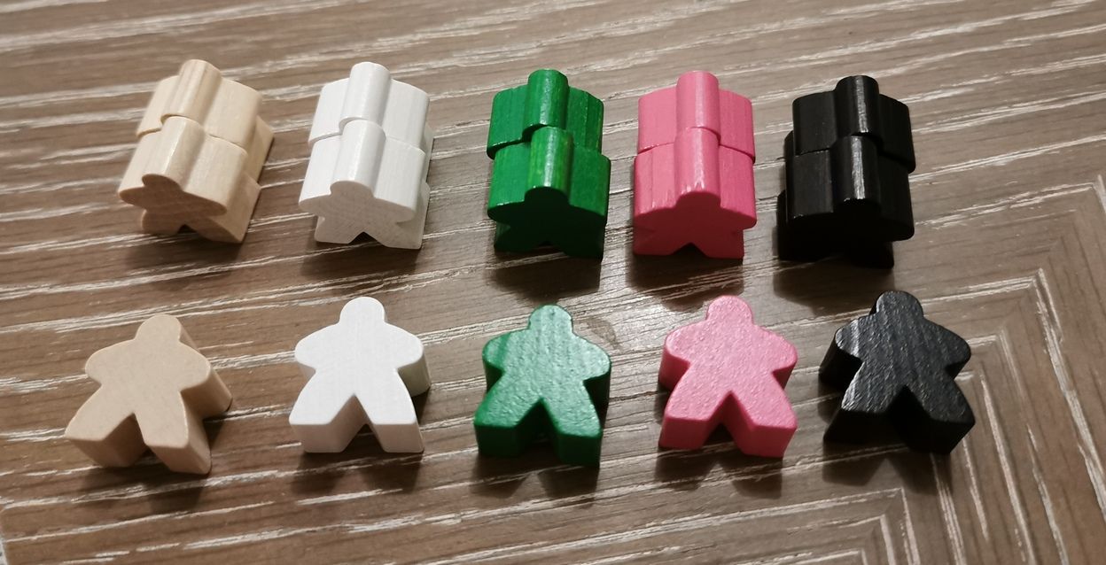 15 pions Civilisation 3 de chacune des 5 couleurs