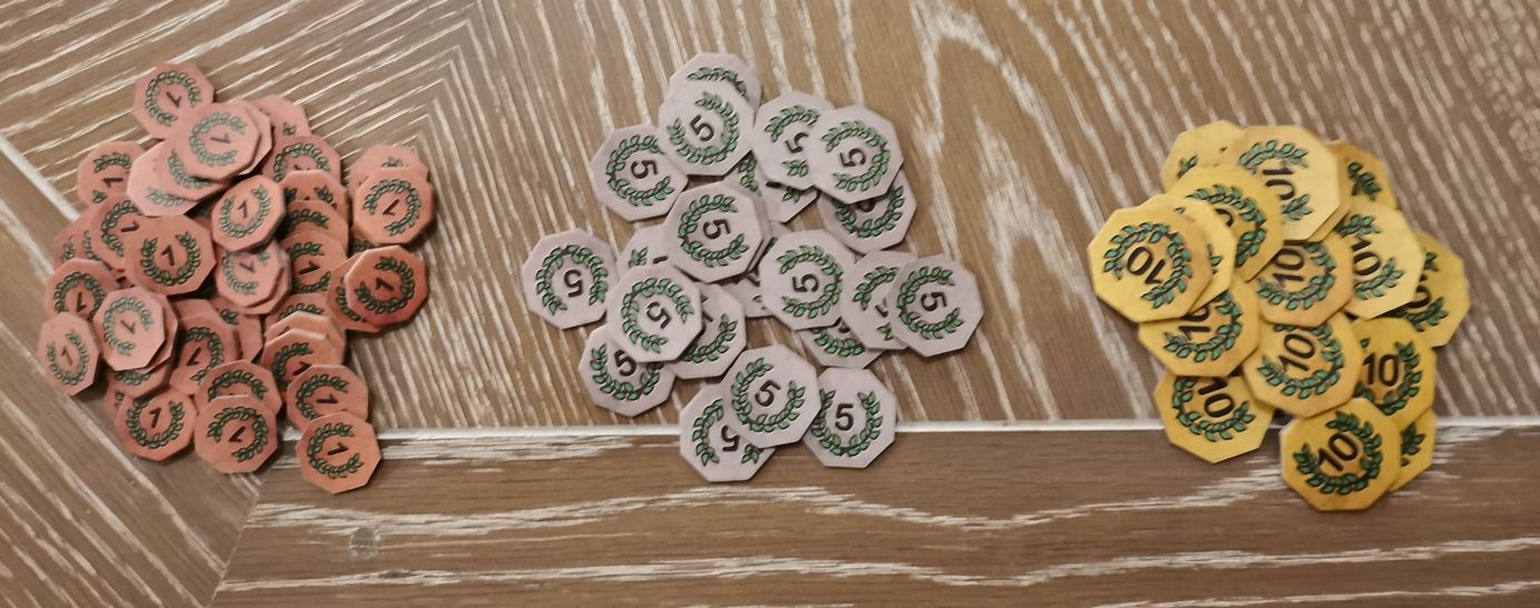 90 jetons de points de Victoire (PV)