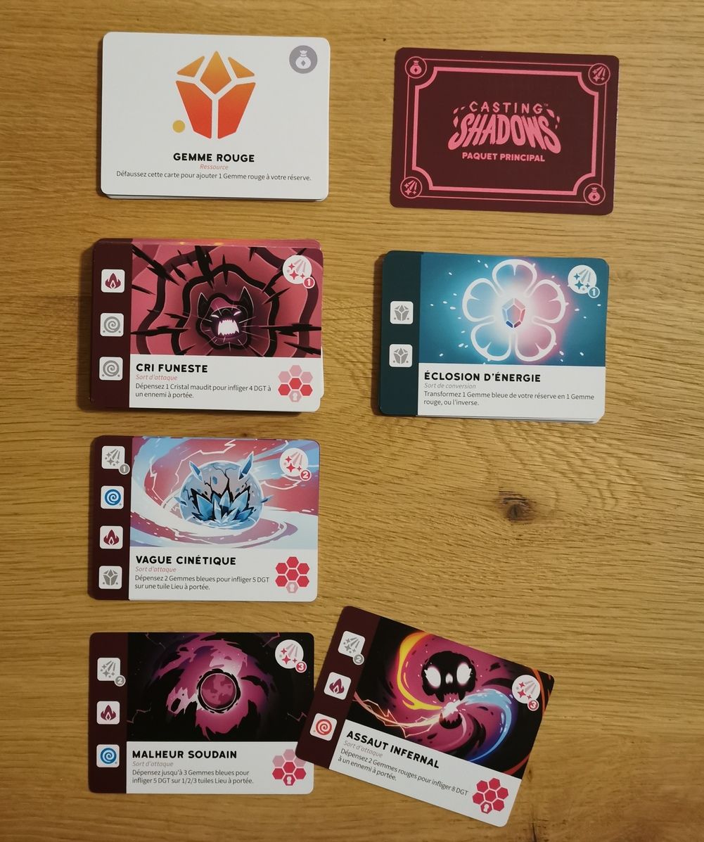 Les carte ressources et sorts