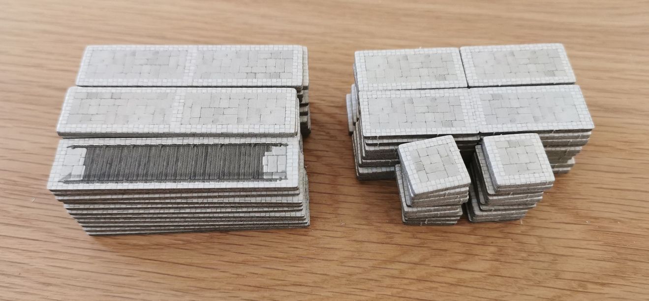 Exactement 35 segments de route de 4 cases , 40 segments de 2 cases et 20 d'une case.