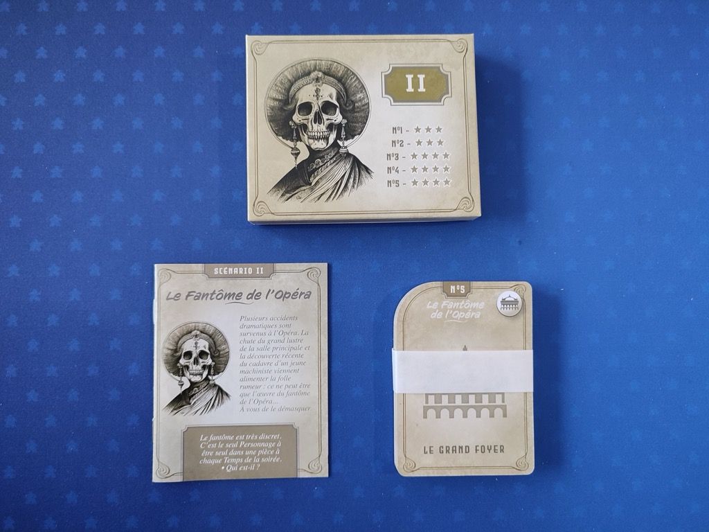 scénario 2 "le fantôme de l'opéra" :  1 livret de 5 enquêtes de niveau de difficulté de3  à 4.