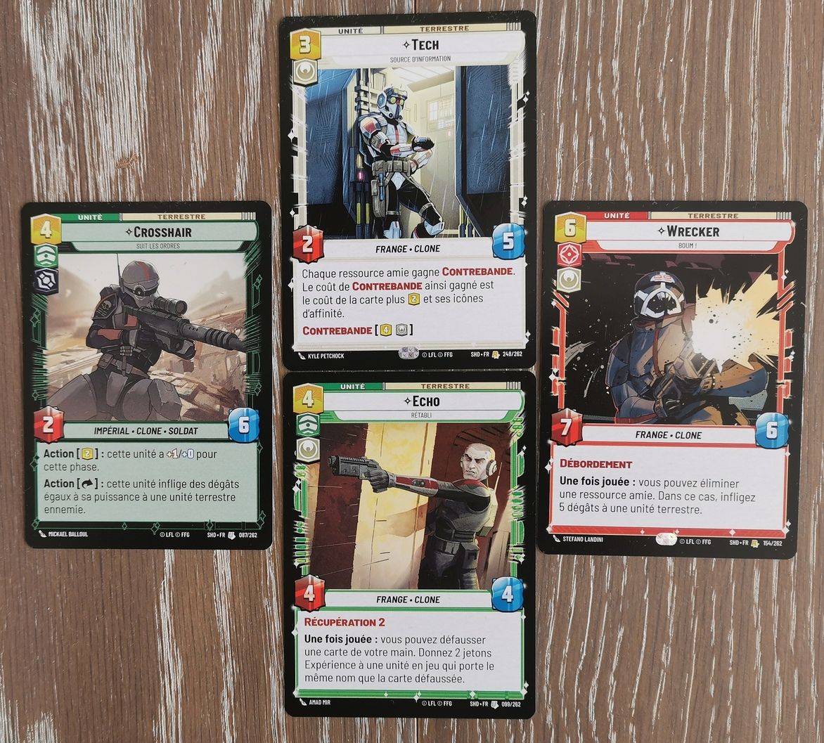 4 des 5 clones du Bad Batch ( ils ne se trouvent pas dans les kits de base)