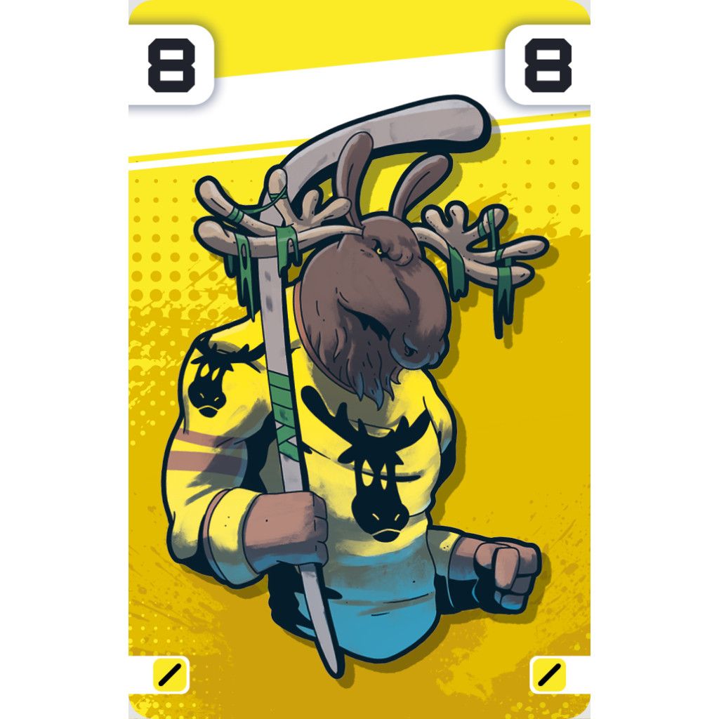 Le numéro 8 de l'équipe des élans : fort  pour sa valeur numérique et sa famille qui est deuxième au classement. Toutefois il n'a pas de symbole, faut il donc retenir cette carte ?