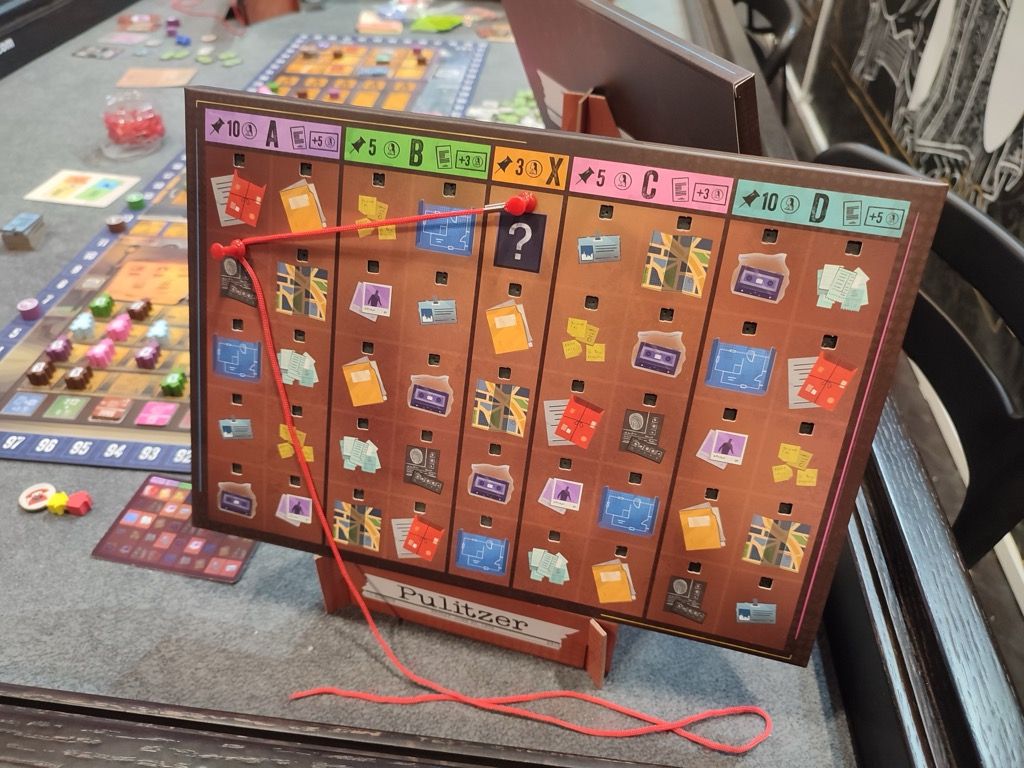 Matériel original pour ce jeu de majorité et d'influence.