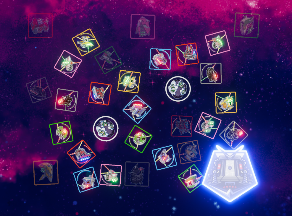 Seule la base bleue a survécu au carnage : ce sera 4 points pour ce joueur