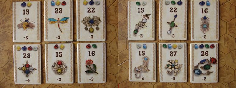 les cartes commandes avec les bijoux