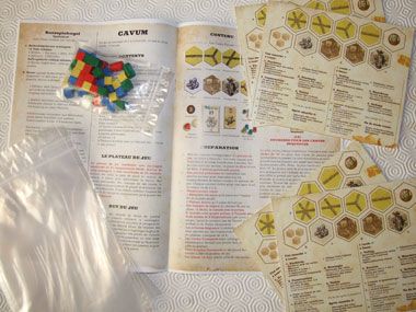 les règles, les aides de jeux et des cubes