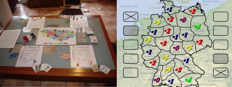 Partie en cours de la version 2006 du jeu... et prototype de Mars 2007