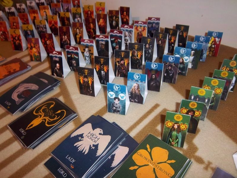 Un aperçu des pions conçus pour cette version "fiefesque" du Trône de fer...