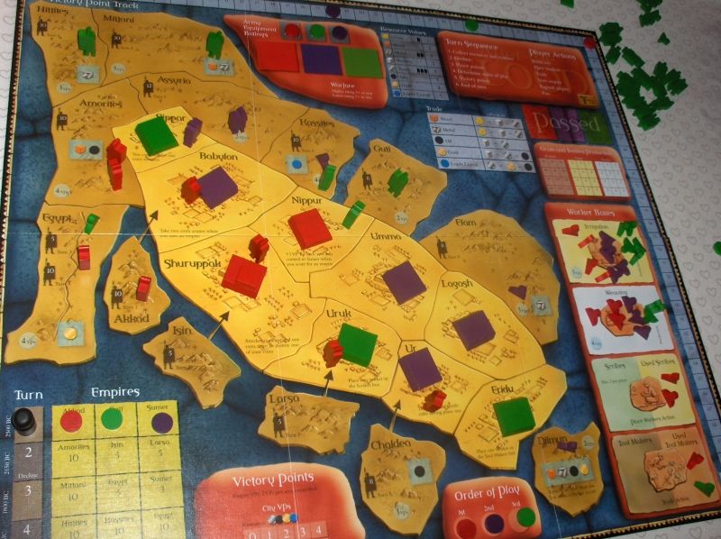 Le plateau vers la fin du premier tour