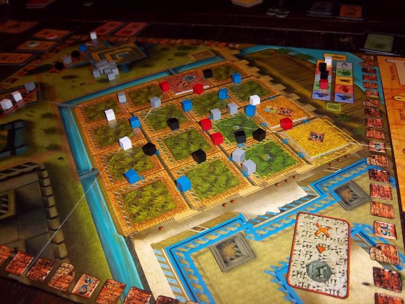 Le plateau en fin de partie...on a bien irrigué, bien planté : Monsieur Nabuchodonozor va être content, et Dame Amyitis aussi.