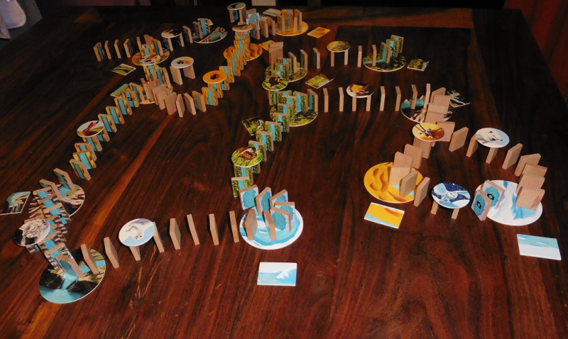 Une bien belle chaine mais quelques animaux un peu trop proches des tuiles ne scoreront pas... on visait le 40 !!!