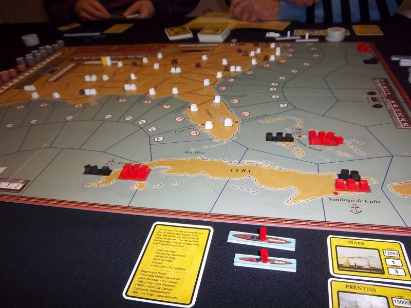 Les marchandises sont prêtes (cotons, Armes, Contrebandes) et vous apercevez mes navires de départ, le Prentiss et le Mars