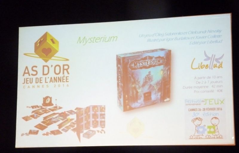 L'As d'Or jeu de l'année 2016 est attribué à...