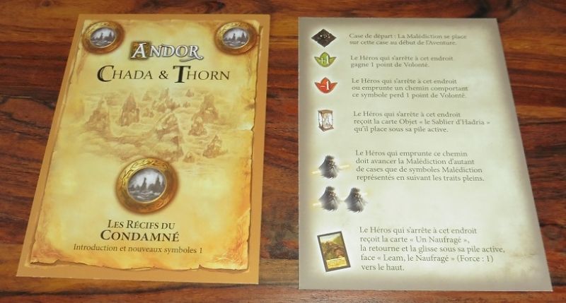 Un jeu de 6 à 10 cartes Aventure est utilisé (en guise d'introduction et d'aide de jeu ou bien de plateau) pour chacun des 4 scénarios proposés.