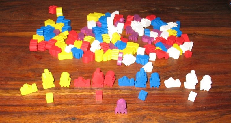 4 couleurs de joueur et des poulples violets...