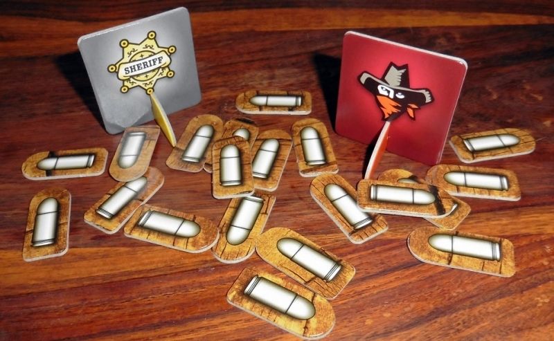 Les balles (point de vie) et pion Personnage actif Sherif et Hors la loi