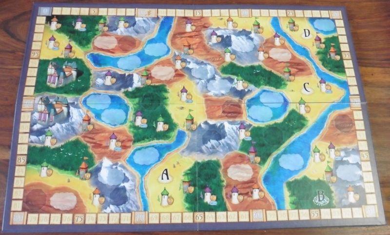 Le plateau en mode expert sur le verso avec plus de zones pour des jetons hexagonaux