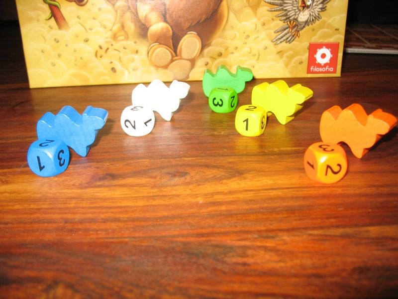 5 couleurs de chameaux avec leur dé