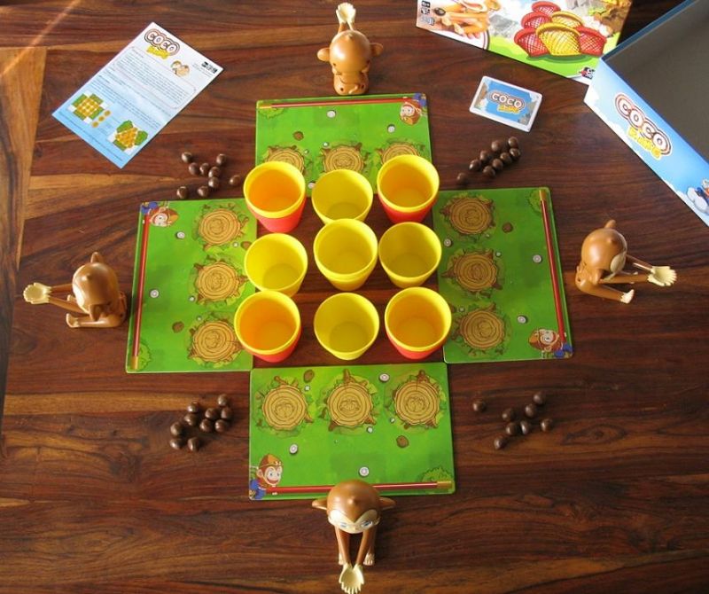 La mise en place du matériel pour une partie à 4 joueurs...