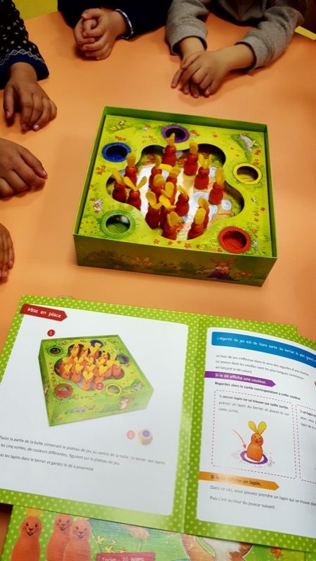 Les 20 lapins sont dans le terrier. Je continue par la lecture de la règle en montrant les illustrations aux élèves.