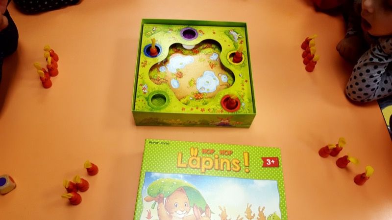 La partie est terminée car il n'y a plus de lapins dans le terrier (les lapins encore dans les trous ne comptent pas). On compte ses lapins (et hop un peu de numération !) et celui qui en a le plus ga