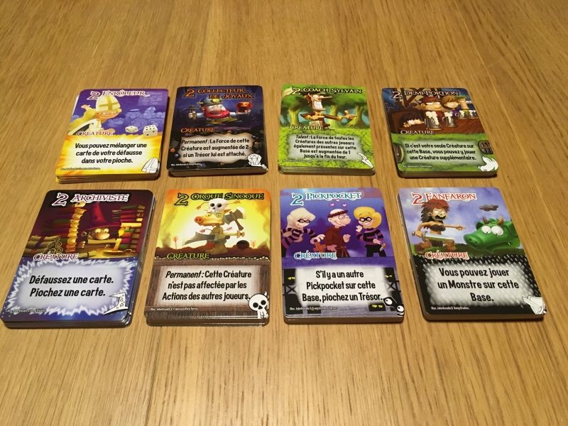 Les 8 classes disponibles