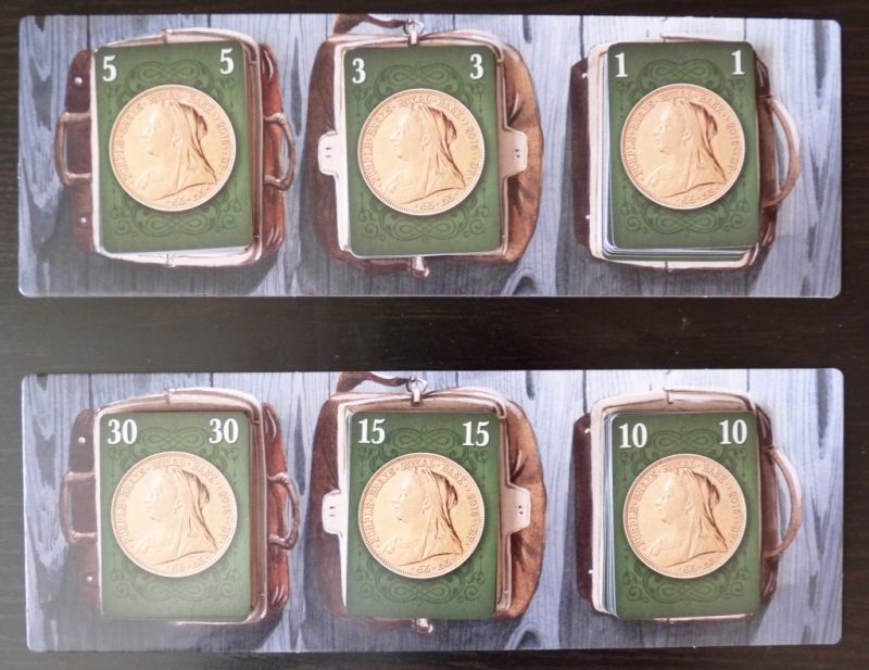 On y dépose toutes les cartes £ du jeu au début de la partie.