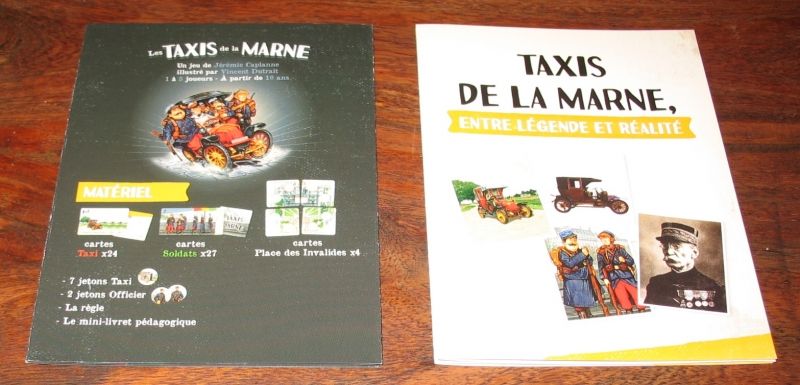Les règles sont accompagnées d'un petit livret rappelant le contexte historique des Taxis de la Marne
