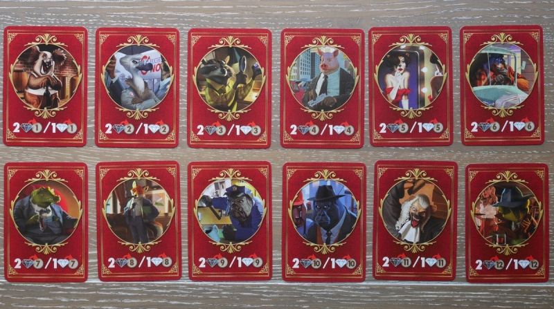 Une carte par personnage à influencer